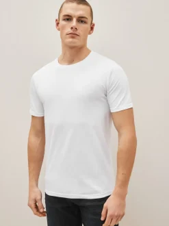 Zwart/leisteen/grijs gemêleerd/wit/marineblauw/blauw - Slim Fit - Essential katoenen T-shirts verpakking van 6
