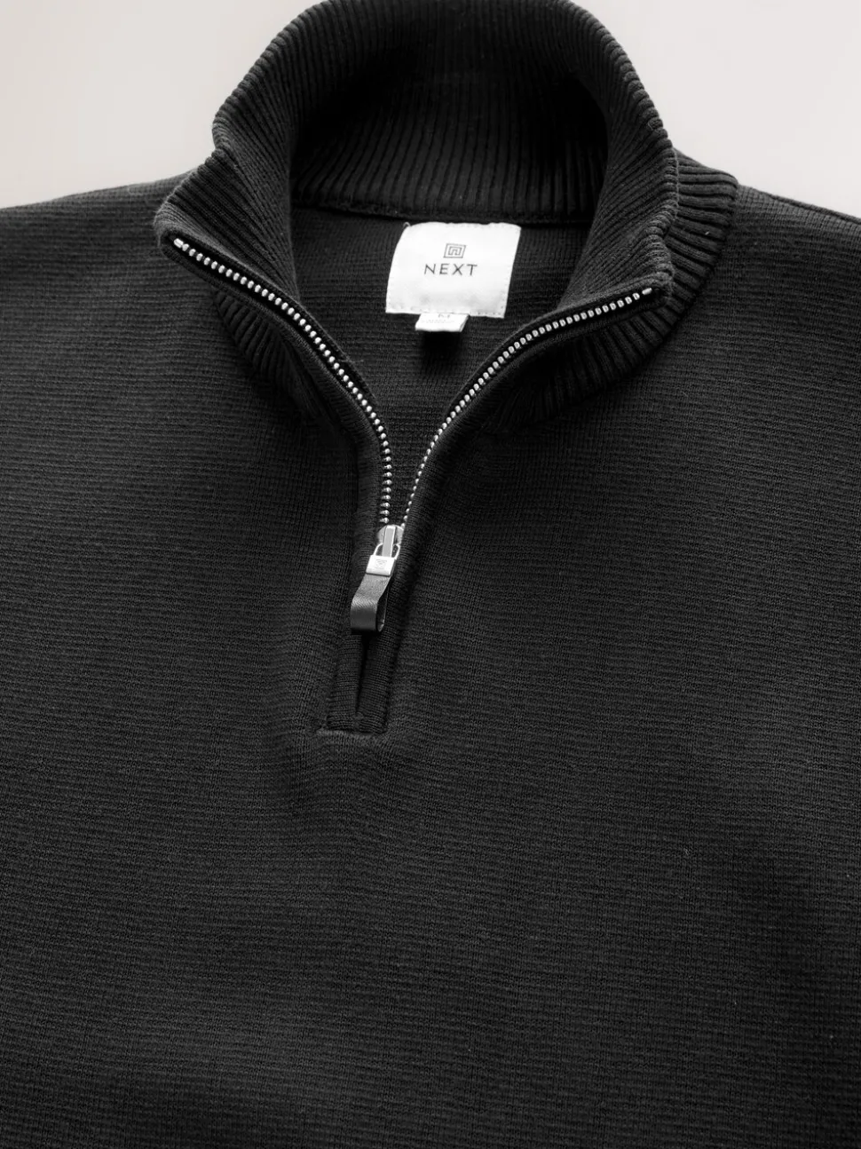 Zwart/marineblauw - 100% Cotton Regular Fit Premium Quarter Zip Jumpers 2 Pack