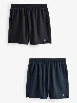 Zwart/marineblauw - 7 inch - Active Gym Sports Shorts 2 Pack
