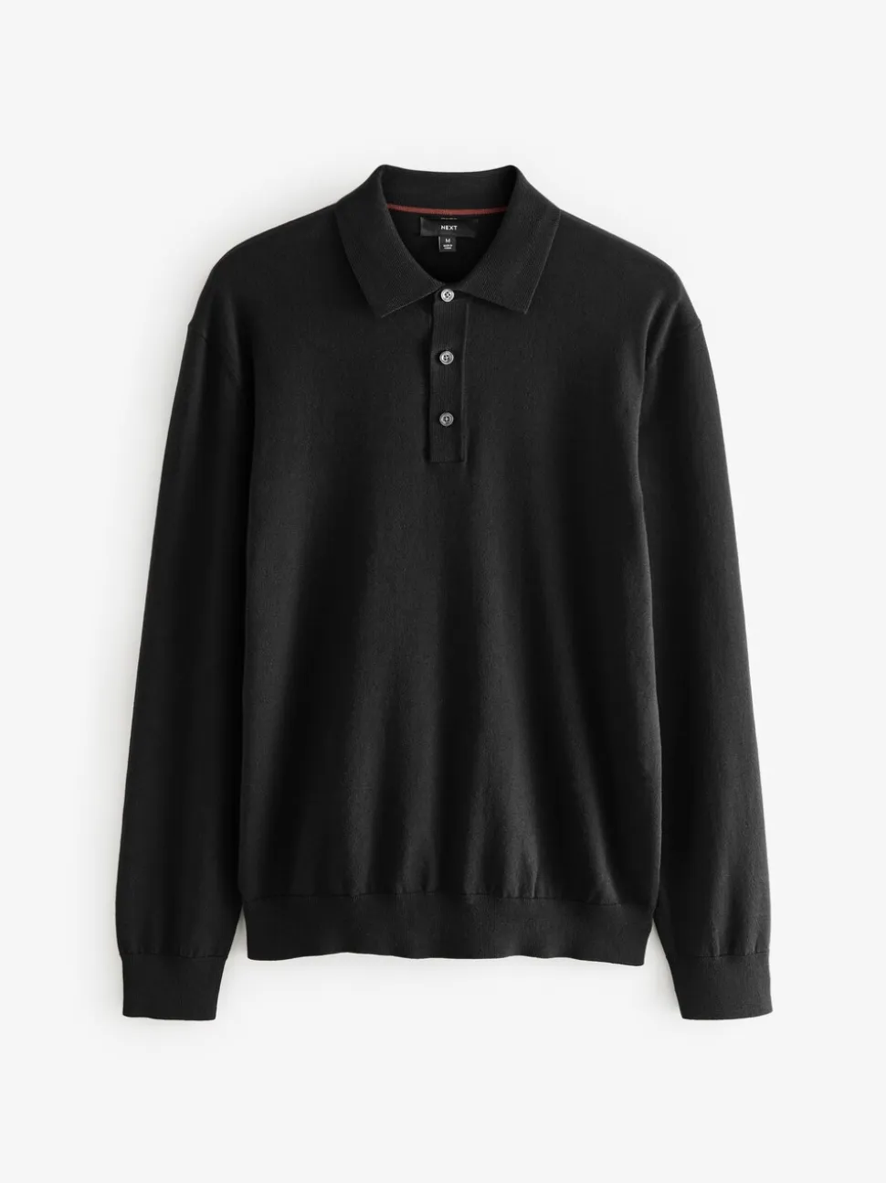 Zwart/marineblauw - Gebreide poloshirts met lange mouwen 2 -pack