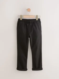 Zwart/marineblauw - Geribbelde taille broek met elastische taille verpakking van 2 (3 - 16 jr)