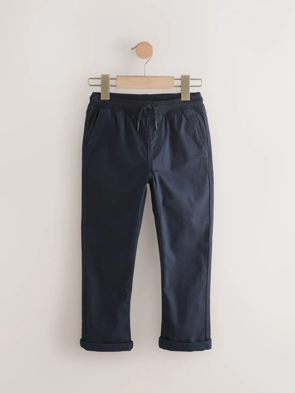 Zwart/marineblauw - Geribbelde taille broek met elastische taille verpakking van 2 (3 - 16 jr)