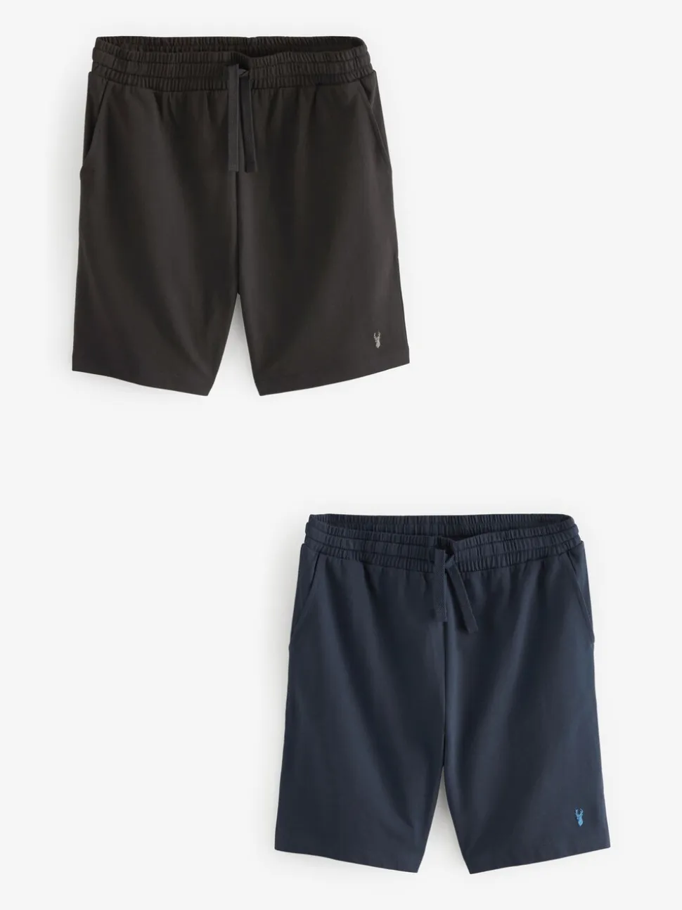Zwart/marineblauw - Loopback Soft Touch 2 Pack Jogger Shorts