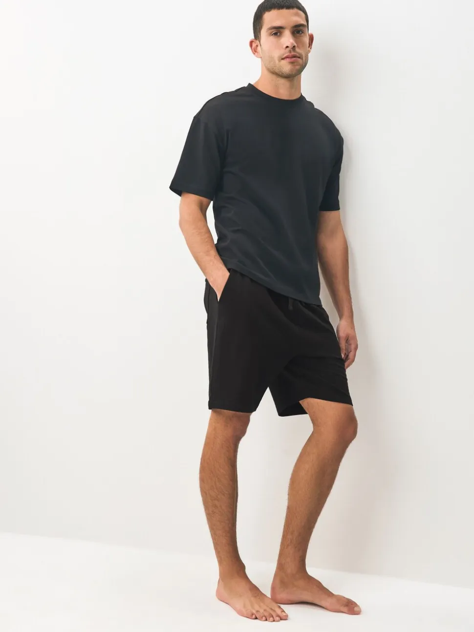 Zwart/marineblauw - Loopback Soft Touch 2 Pack Jogger Shorts