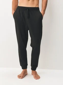 Zwart/marineblauw - Met boorden - Loopback Soft Touch 2 Pack Open Joggers