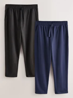 Zwart/marineblauw - Open - Loopback Soft Touch 2 Pack Open Joggers