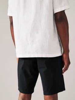 Zwart/marineblauw - Slim Fit - Set van 2 chinoshorts met stretch