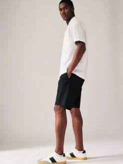 Zwart/marineblauw - Slim Fit - Set van 2 chinoshorts met stretch