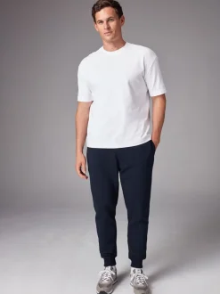 Zwart/marineblauw - Slim Fit Brushback Heavyweight 2 Pack Joggers