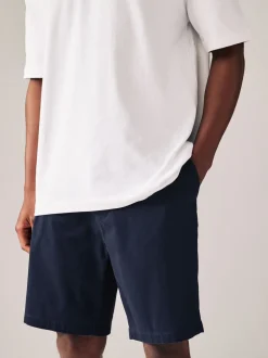 Zwart/marineblauw - Straight fit - Set van 2 chinoshorts met stretch