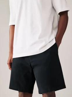 Zwart/marineblauw - Straight fit - Set van 2 chinoshorts met stretch