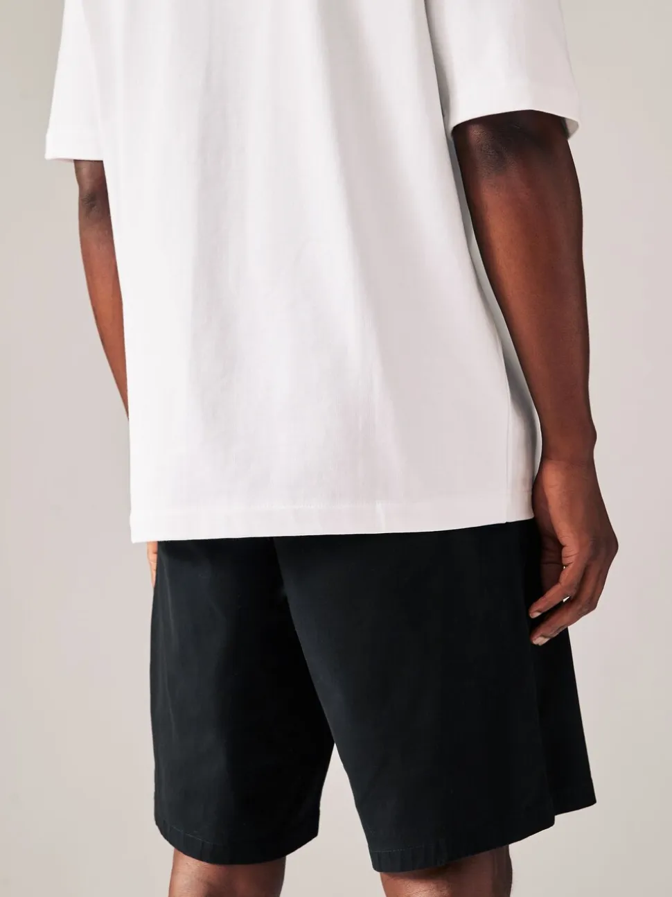 Zwart/marineblauw - Straight fit - Set van 2 chinoshorts met stretch