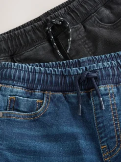 Zwart/marineblauw - Stretchy jeans met elastische taille 2 pack (3-16jr)