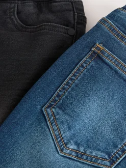 Zwart/marineblauw - Stretchy jeans met elastische taille 2 pack (3-16jr)