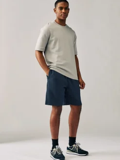 Zwart/marineblauw - Zachte jerseyshorts verpakking van 2