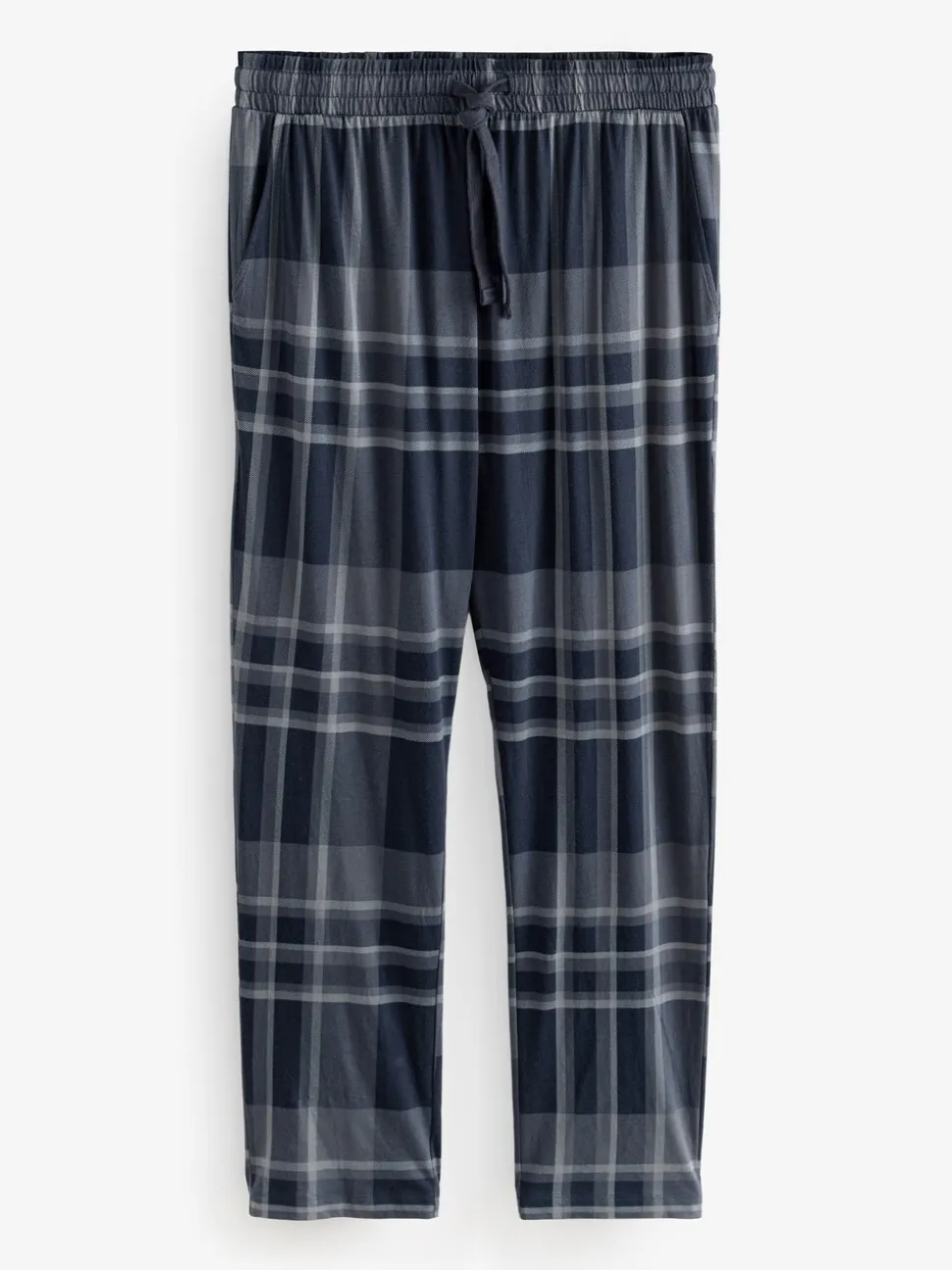 Zwart/marineblauw geruit - Jersey 100% Cotton Pyjama Bottoms 2 Pack