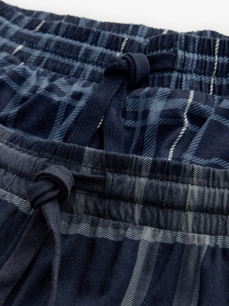 Zwart/marineblauw geruit - Jersey 100% Cotton Pyjama Bottoms 2 Pack