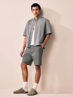 Zwart/marineblauw/antraciet - Straight fit - Set van 3 chinoshorts met stretch