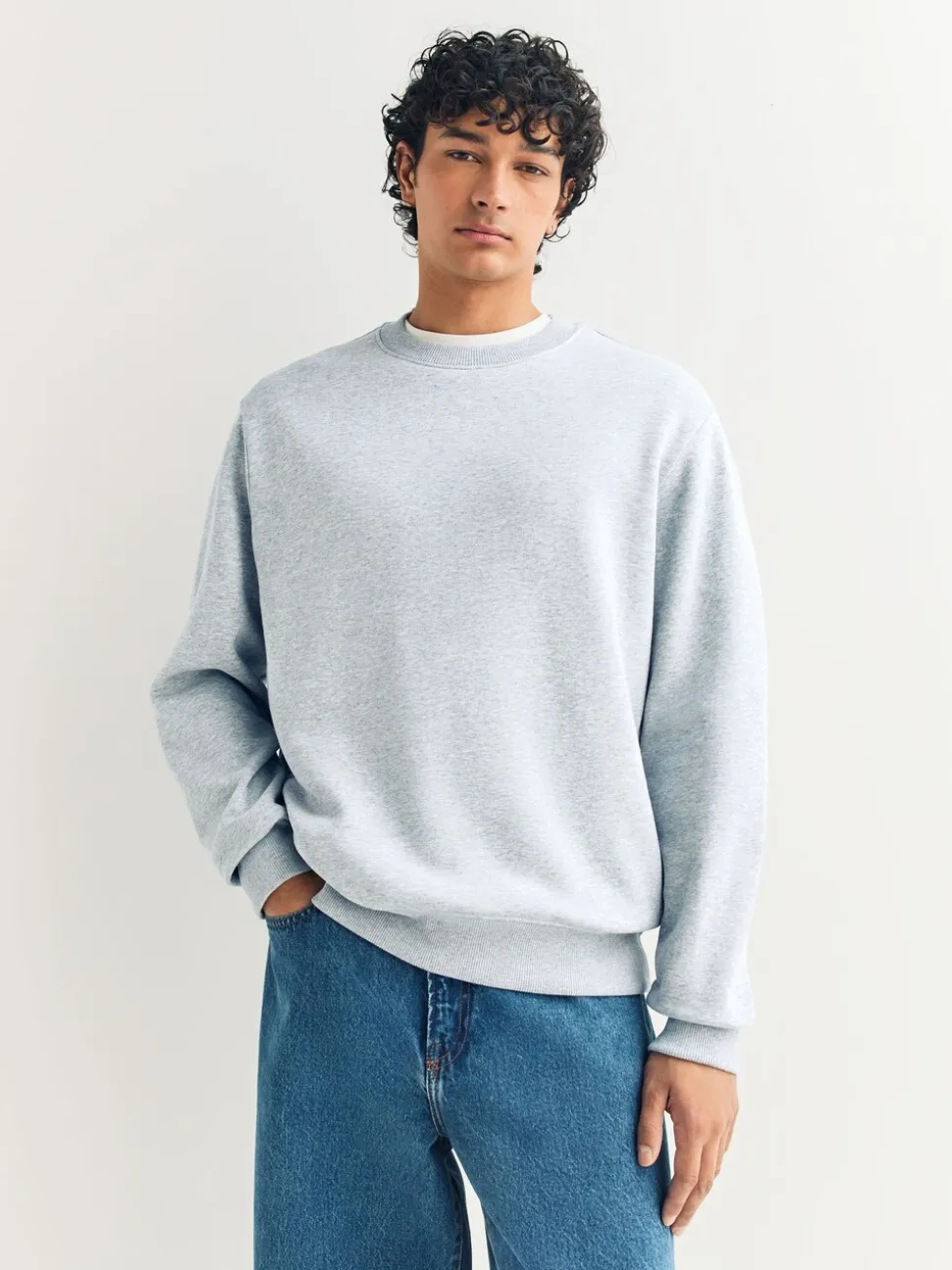 Zwart/Marineblauw/Gemêleerd grijs - Heavyweight Cotton Rich Jersey Crew Sweatshirts 3 Pack