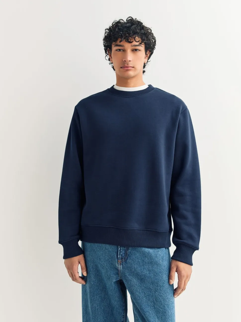 Zwart/Marineblauw/Gemêleerd grijs - Heavyweight Cotton Rich Jersey Crew Sweatshirts 3 Pack