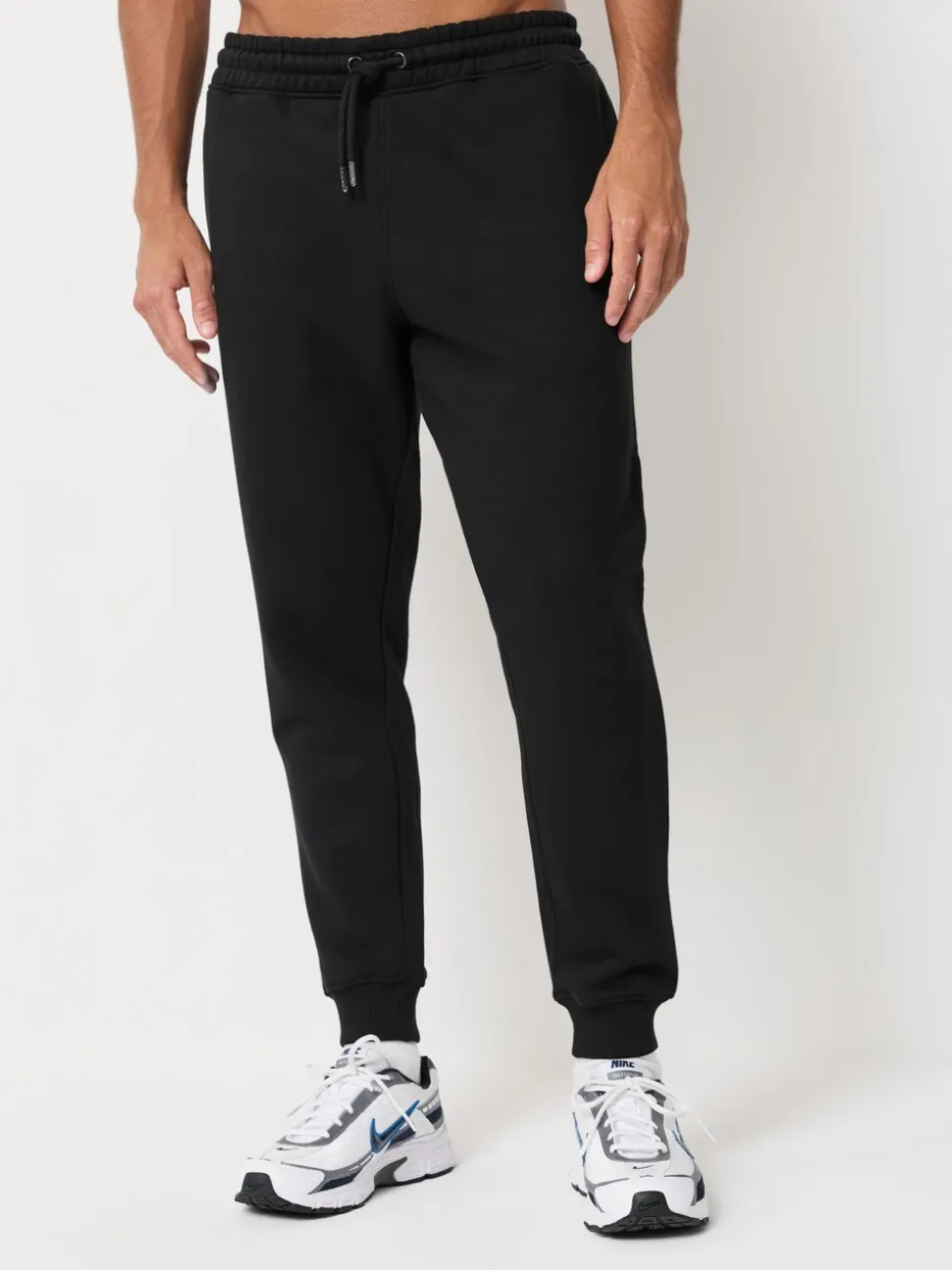 Zwart/marineblauw/grijs - Verpakking van 3 slim-fit jersey joggingbroeken met hoog katoengehalte