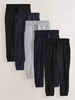 Zwart/marineblauw/grijs - Verpakking van 5 joggingbroeken (3mnd-7jr)