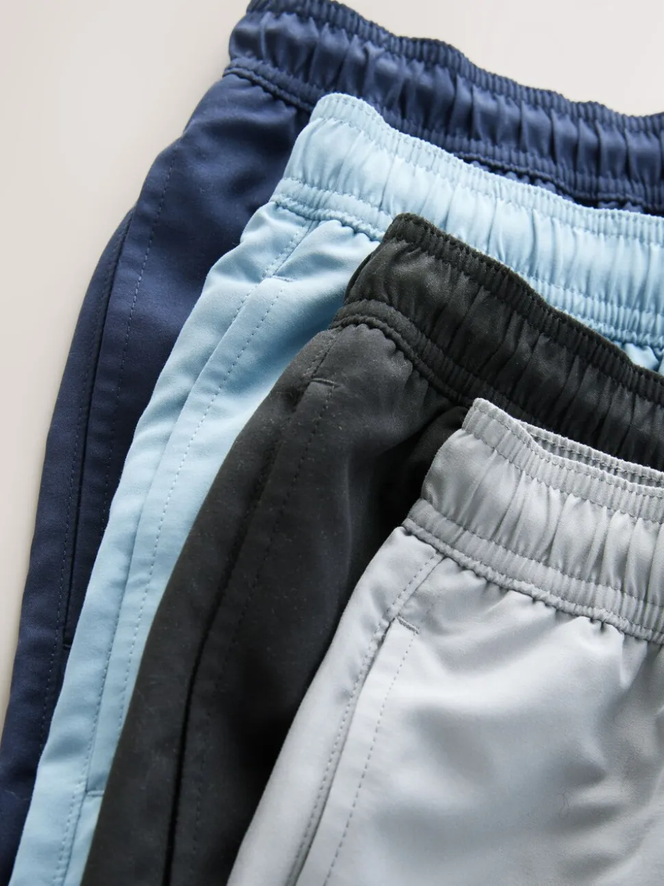 Zwart/Marineblauw/Lichtblauw/Grijs - Essential zwemshorts 4 stuks