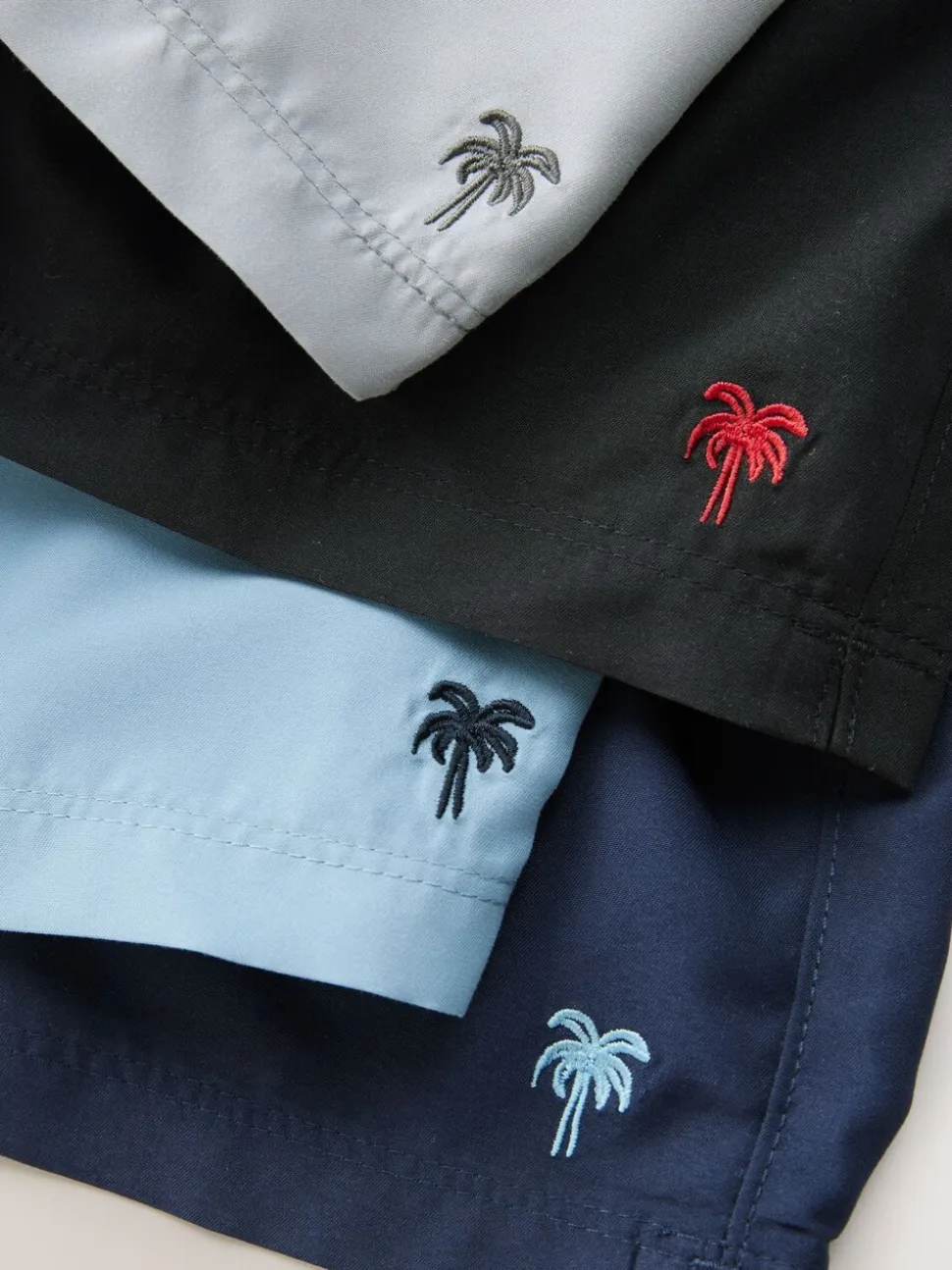 Zwart/Marineblauw/Lichtblauw/Grijs - Essential zwemshorts 4 stuks