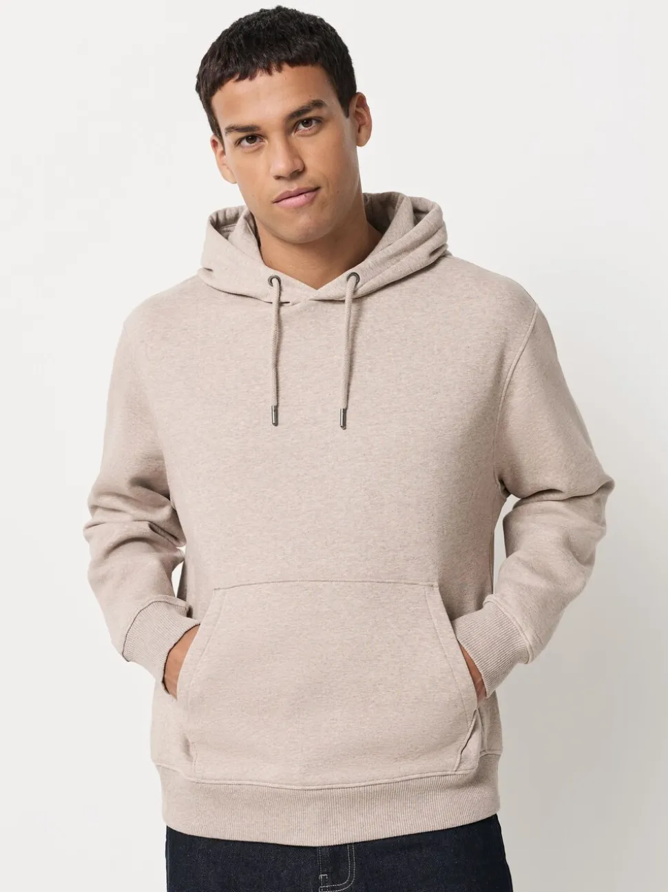 Zwart/neutraal - Cotton Rich Jersey Overhead Hoodies 2 Pack