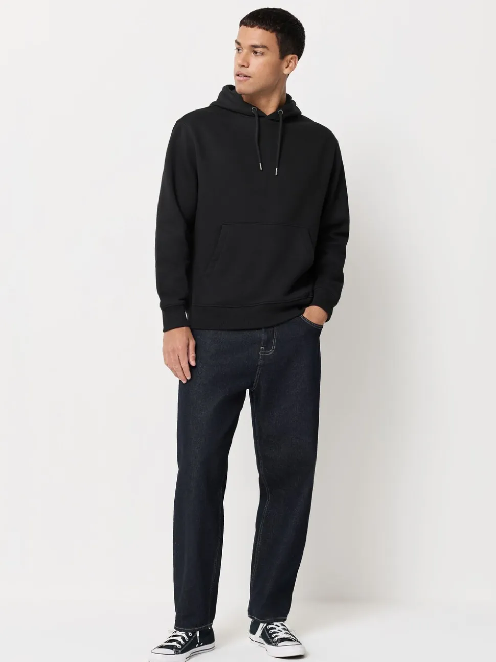 Zwart/neutraal - Cotton Rich Jersey Overhead Hoodies 2 Pack