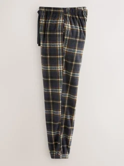 Zwart/neutraal geruit - Motionflex Corded Cosy Cuffed Pyjama Bottoms