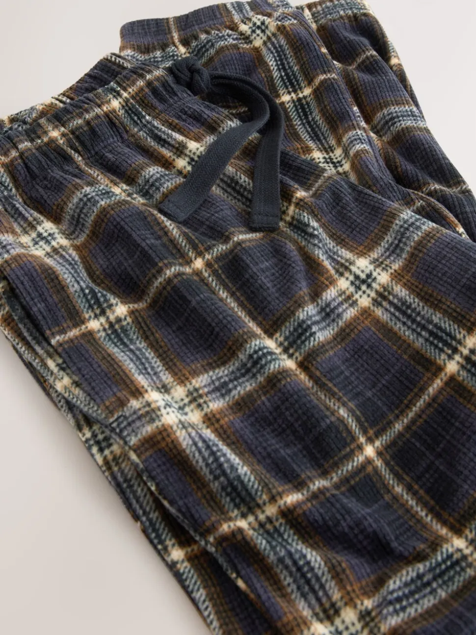 Zwart/neutraal geruit - Motionflex Corded Cosy Cuffed Pyjama Bottoms
