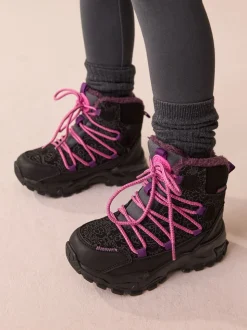 Zwart/paars met print - Waterbestendige wandelschoenen