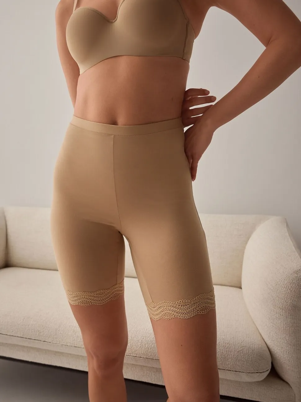 Zwart/pastelroze huidskleur - Verpakking van 2 shorts tegen schuren