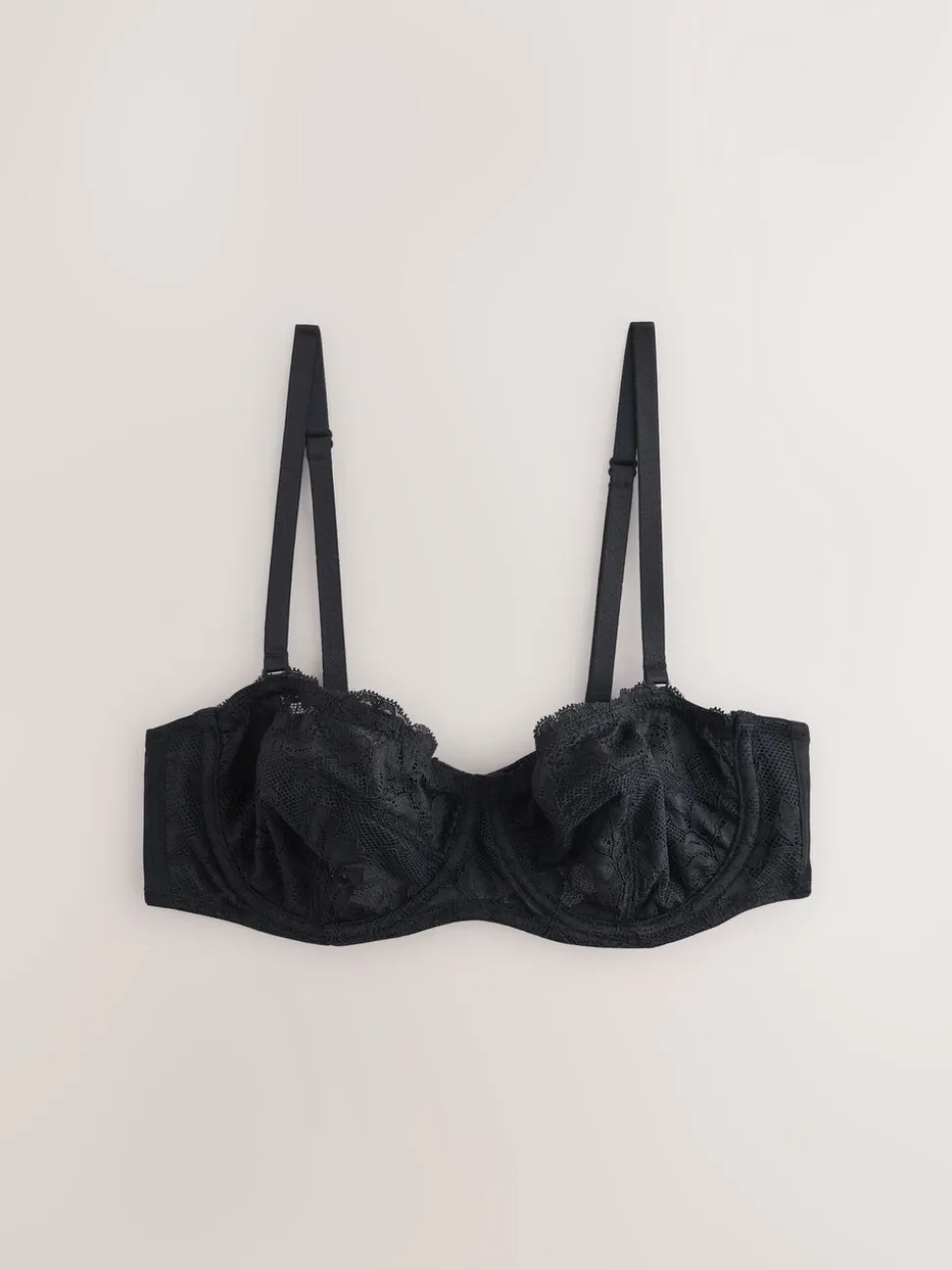 Zwart/praline huidskleur - Kanten strapless multiway beha's zonder vulling 2 set