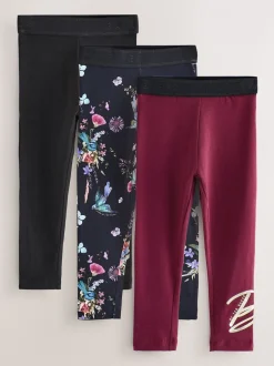 Zwart/rood - Baker by Ted Baker - Leggings 3 stuks