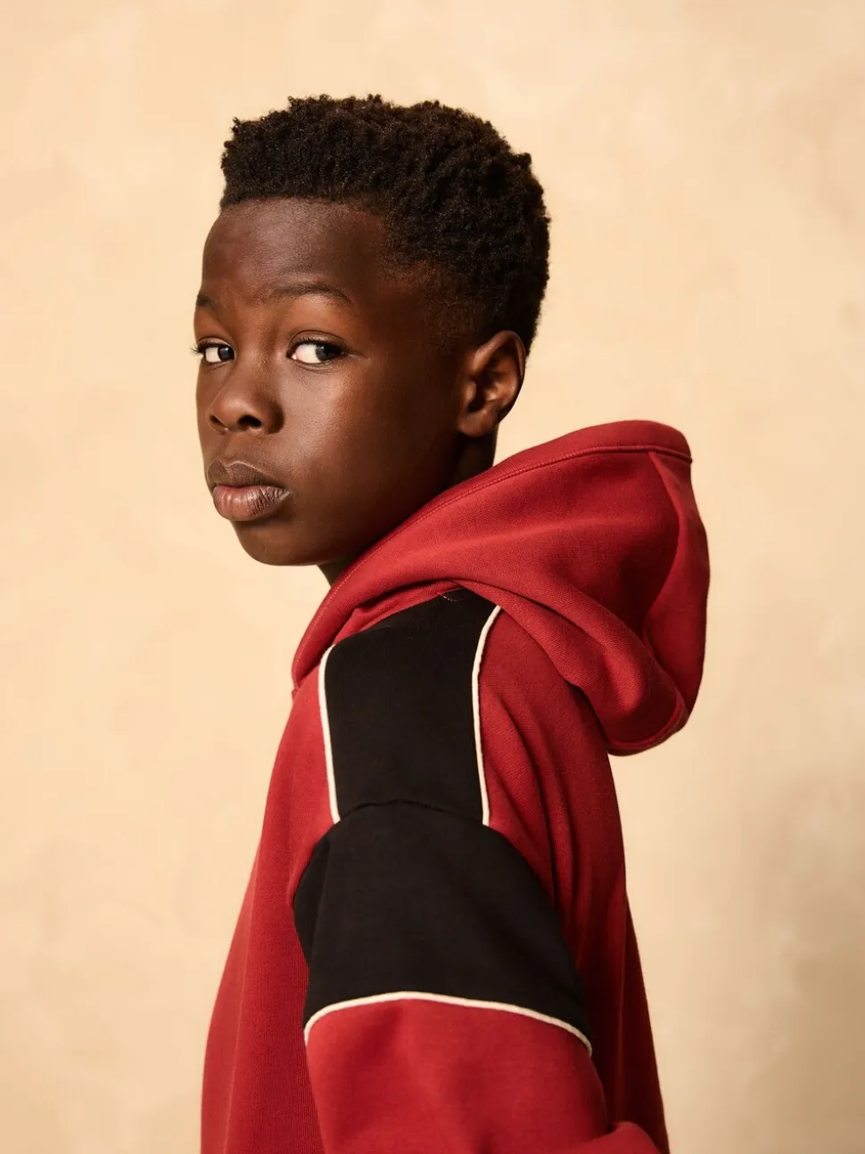 Zwart/rood - Colourblock Hoodie Set