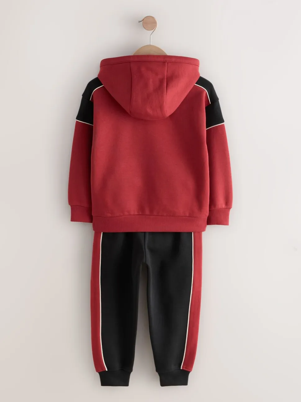 Zwart/rood - Colourblock Hoodie Set