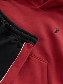 Zwart/rood - Colourblock Hoodie Set