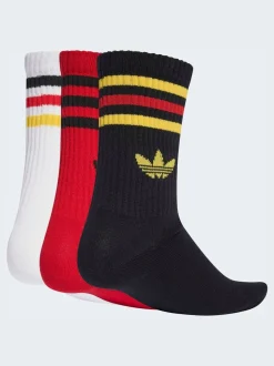 Zwart/rood - Ronde hals - Adidas Originals 3-Strepen Crew Sokken 3 paar