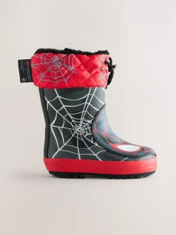 Zwart/Rood Spiderman - Thinsulate™ - Gevoerde thermoregenlaarzen met boord