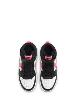 Zwart/roze - Nike - Junior Court Borough halfhoge sneakers