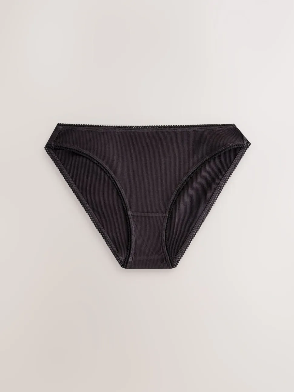 Zwart/roze/olijfgroen - Verpakking van 3 geribbelde katoenen slips