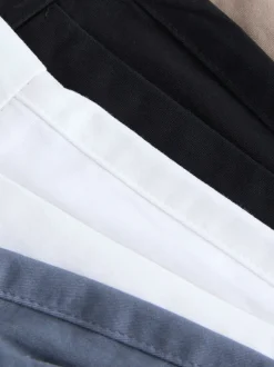 Zwart/vintage Blauw/Wit/Mushroom white - Straight fit - Set van 4 chinoshorts met stretch