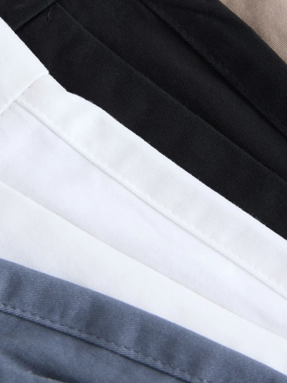 Zwart/vintage Blauw/Wit/Mushroom white - Straight fit - Set van 4 chinoshorts met stretch