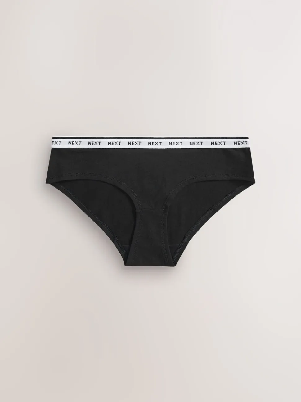Zwart/wit - 7 Katoenen slipjes met logotailleband