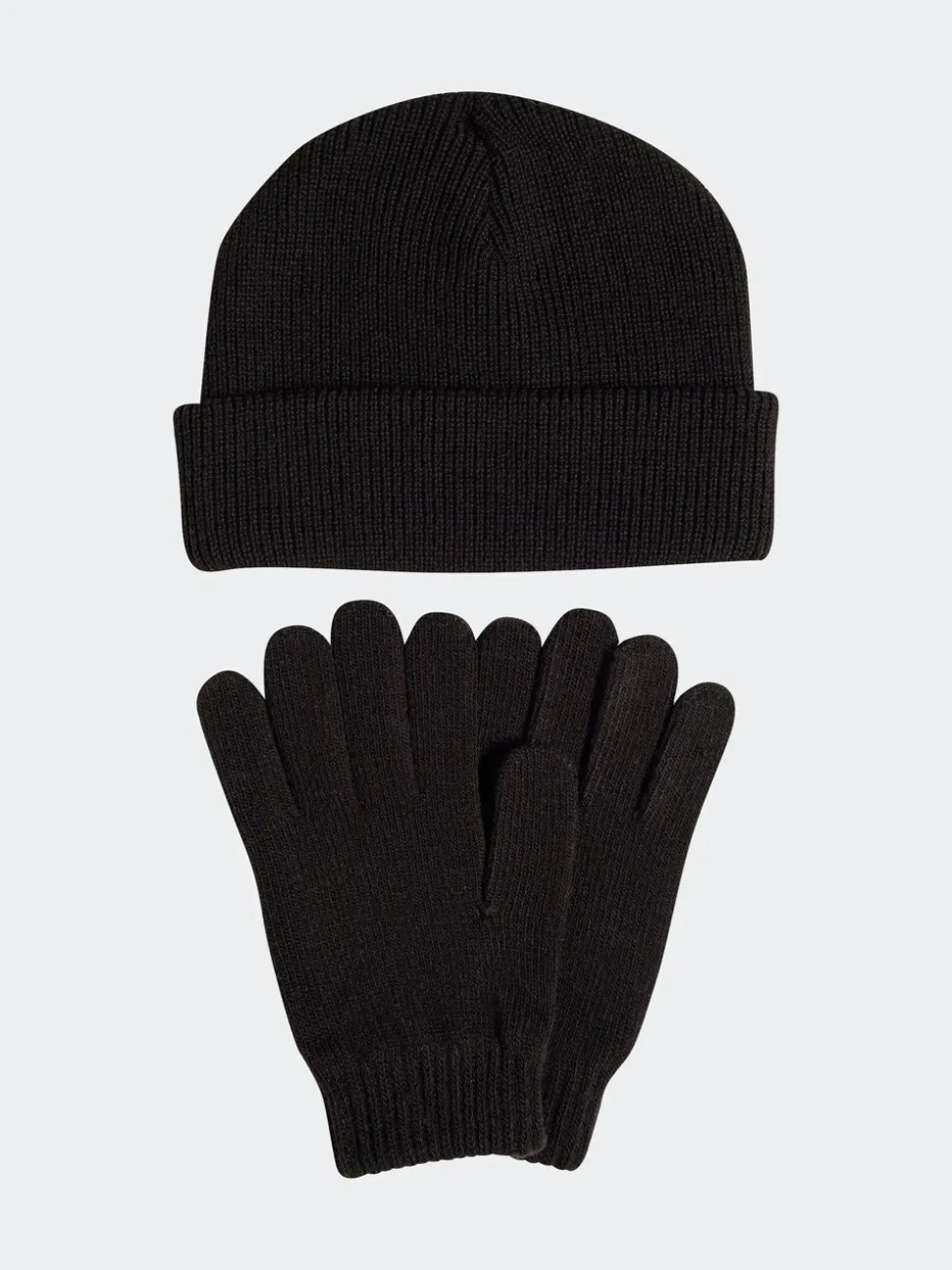 Zwart/wit - adidas set met handschoenen en beanie