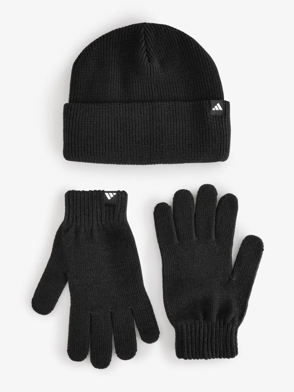 Zwart/wit - adidas set met handschoenen en beanie