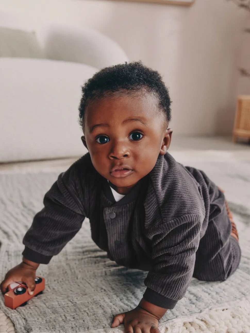 Zwart/wit - Baby Velour Jacket, Top and Joggers Set (0mths-2yrs)
