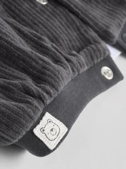 Zwart/wit - Baby Velour Jacket, Top and Joggers Set (0mths-2yrs)